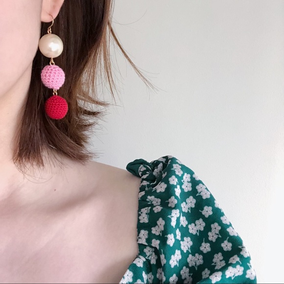 LAST J.Crew Crochet bead-and-pearl drop earrings - Picture 4 of 4